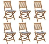 vidaXL Tuinstoelen 6 st inklapbaar met kussens massief acaciahout3065502 G