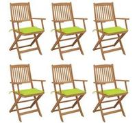 Tuinstoelen 6 st inklapbaar met kussens massief acaciahout3074951