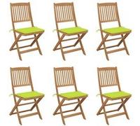 Vidaxl Chaises Pliables De Jardin Lot De 6 Avec Coussins Bois D'acacia