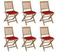 Lot de 8 Chaises Pliables de Jardin avec Coussins Siège Bois d'Acacia vidaXL