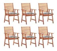 Tuinstoelen 6 st met kussens massief acaciahout3078361