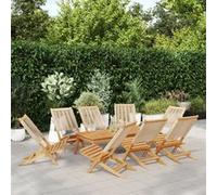 vidaXL Tuinstoelen 8 st inklapbaar massief acaciahout beige3214636
