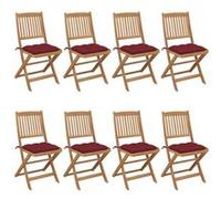 vidaXL Tuinstoelen 8 st inklapbaar met kussens massief acaciahout3075045 G