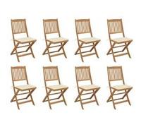 Lot de 4 Chaises Pliables de Jardin avec Coussins Siège Bois d'Acacia vidaXL