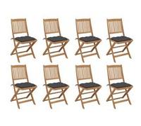 Lot de 4 Chaises Pliables de Jardin avec Coussins Siège Bois d'Acacia vidaXL
