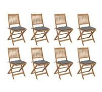 Lot de 4 Chaises Pliables de Jardin avec Coussins Siège Bois d'Acacia vidaXL