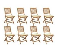 Vidaxl Chaises Pliables D'extérieur Avec Coussins 8 Pcs Bois D'acacia