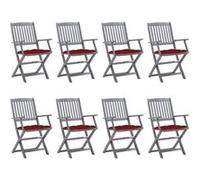 Tuinstoelen 8 st inklapbaar met kussens massief acaciahout3078286