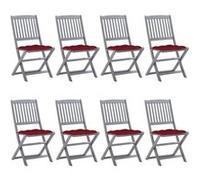 Tuinstoelen 8 st inklapbaar met kussens massief acaciahout3078314