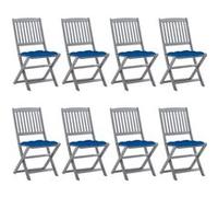 Tuinstoelen 8 st inklapbaar met kussens massief acaciahout3078315