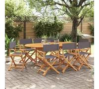Tuinstoelen 8 st inklapbaar stof donkergrijs3208915