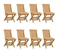 Lot de 2 Chaises de Jardin avec Coussins Siège Gris Bois de Teck Massif vidaXL