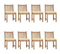 vidaXL Tuinstoelen 8 st met kussens massief teakhout3073159 Bois G