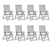 vidaXL Tuinstoelen 8 st verstelbaar massief acaciahout grijs3075140 Gris G