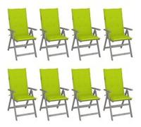 Tuinstoelen 8 st verstelbaar met kussens acaciahout grijs3075152