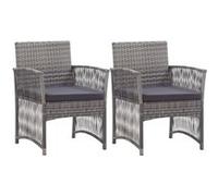 Tuinstoelen met kussens 2 st poly rattan antraciet46441