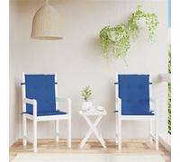 Lot de 2 Coussins de Chaise de Jardin à Dossier Bas, Coussins de Siège de Patio, Coussins de Canapé de Jardin, Coussins d'Assise Extérieur, Bleu