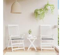 Coussins de Chaise de Jardin Lot de 2, Coussin de Siège de Salon, Coussin de Meuble de Terrasse, Coussin d'Assise Extérieur, Gris 40x40x3 cm Tissu