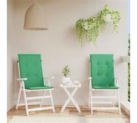 Tuinstoelkussens 2 st hoge rug 120x50x3 cm stof groen43185