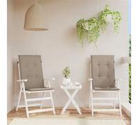 vidaXL Coussins de chaise de jardin dossier haut lot de 2 taupe tissu 47540