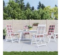 Coussins de Chaise de Jardin à Dossier Haut Terrasse Lot de 4 Noir Tissu vidaXL