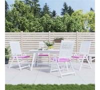 Lot de 4 Coussins de Chaise de Jardin, Galettes de Siège Antidérapantes, Décoration Terrasse Patio Extérieur, Rose 50x50x3 cm Tissu