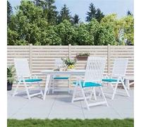 Tuinstoelkussens 4 st 50x50x3 cm stof turquoise361096