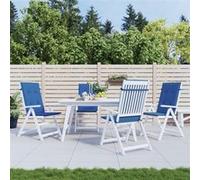 Coussins de Chaise de Jardin à Dossier Haut Terrasse Lot de 4 Noir Tissu vidaXL