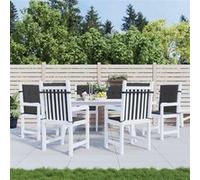 Lot de 6 Coussins de Chaise de Jardin à Dossier Bas, Coussins de Siège de Patio, Coussins de Canapé de Jardin, Coussins d'Assise Extérieur, Noir