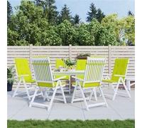 Coussins de Chaise de Jardin à Dossier Haut Lot de 6, Coussin de Siège de Salon, Coussin de Meuble de Terrasse, Coussin d'Assise Extérieur, Vert Vif