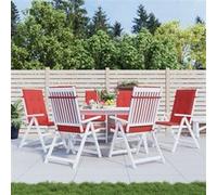 vidaXL Tuinstoelkussens 6 st hoge rug 120x50x3 cm stof rood314110 Rouge G