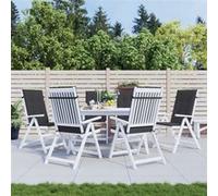 vidaXL Coussins de chaise de jardin à dossier haut lot de 6 noir tissu 314111