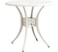 Vidaxl Table De Jardin Blanc 78x78x72 Cm Aluminium Coulé Blanc