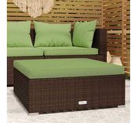 Vidaxl Repose-Pied De Jardin Et Coussin Marron 70x70x30 Cm Poly Rotin Marron