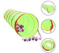 vidaXL Tunnel de Jeu pour Enfants avec 250 Balles, Tunnel de Jeux pour Bébé avec Sac de Transport, Aire de Juex Exterieur, Vert 175cm Polyester Vert G