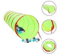 vidaXL Tunnel de Jeu pour Enfants avec 250 Balles, Tunnel de Jeux pour Bébé avec Sac de Transport, Aire de Juex Exterieur, Vert 175cm Polyester Vert G