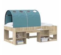 vidaXL Tunnel de lit 2 pièces bleu clair 211 x 67,5 x 2 cm polyester, chambre moderne, design rectangulaire, tunnel de lit king size, style minimaliste, textiles agréables, fonction et confort
