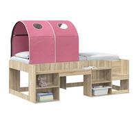 vidaXL Tunnel de lit pour lit Mezzanine d'enfants 2 pc Rose Polyester