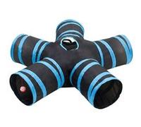 Vidaxl Tunnel Pour Chats À 5 Voies Noir Et Bleu 25 Cm Polyester