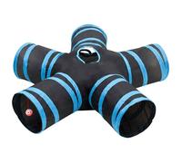 Vidaxl Tunnel Pour Chats À 5 Voies Noir Et Bleu 25 Cm Polyester