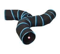 Vidaxl Tunnel Pour Chats À 3 Voies Noir Et Bleu 25 Cm Polyester