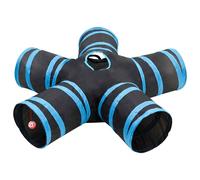Tunnel pour Chats à 5 Voies Jouet Intéractif Noir et Bleu Polyester vidaXL