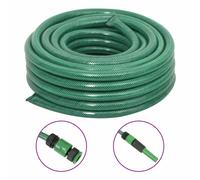 vidaXL Tuyau d'arrosage avec jeu de raccords vert 0,75" 30 m PVC