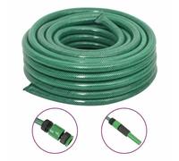 vidaXL Tuyau d'arrosage avec jeu de raccords vert 0,75" 30 m PVC