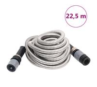 vidaXL Tuyau d'arrosage buse de pulvérisation argenté 0,6"" 22,5 m inox