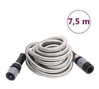 vidaXL Tuyau d'arrosage avec buse de pulvérisation argenté 0,6" 7,5 m inox