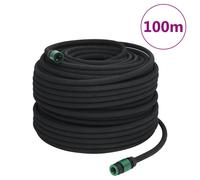 vidaXL Tuyau d'arrosage de jardin noir 0,6"" 100 m caoutchouc