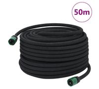 vidaXL Tuyau d'arrosage de jardin noir 0,6"" 50 m caoutchouc