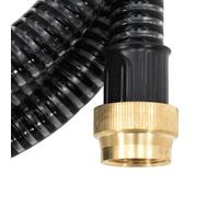 vidaXL Tuyau d'aspiration avec raccords en laiton noir 1,1" 10 m PVC