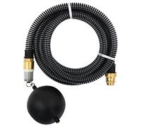 vidaXL Tuyau d'Aspiration avec Raccords en Laiton Pompe de Jardin Tuyau d'Arrosage Installations d'eau Domestique Filtres à Eau Noir 1,1" 10 m PVC
